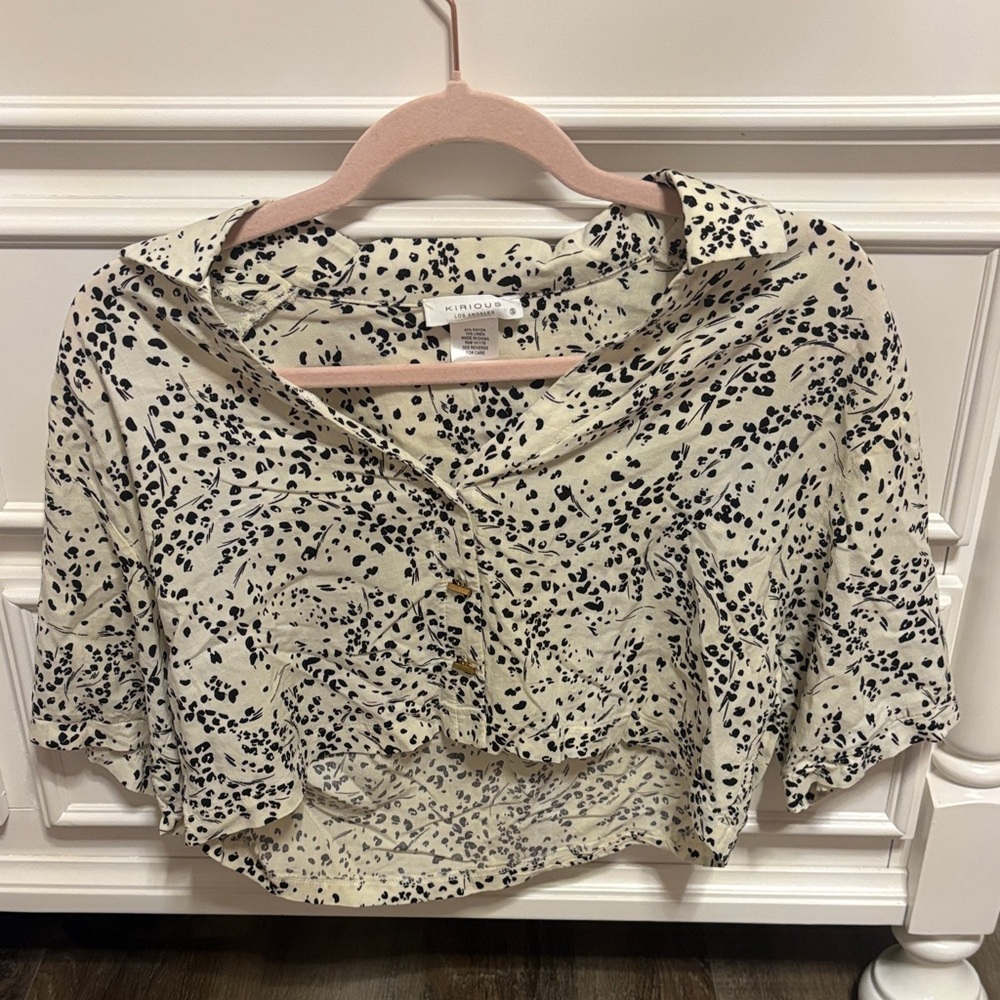 Speckled Cream and Black Blouse